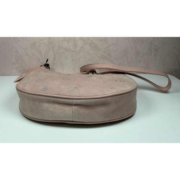 Juicy Couture Delightful Crossbody Dusty Blush  Rhinestone Bow Coin Pouch NWT - Picture 7 of 16